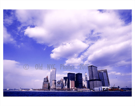 Looking at the Manhattan Skyline  - Twin Towers 1970s Old Vintage Photos and Images