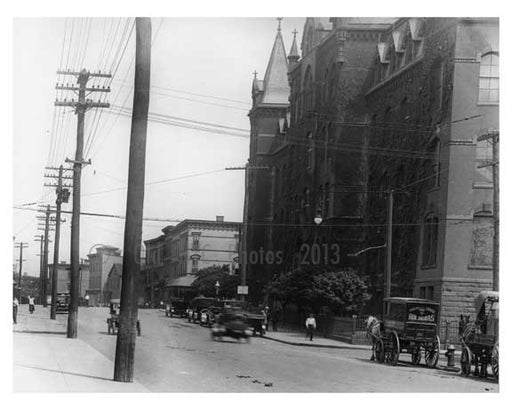 Looking down Bushwick Avenue to Ten Eyck Street - Williamsburg - Brooklyn, NY 1916 C Old Vintage Photos and Images