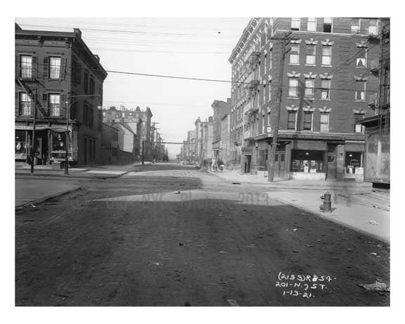 Looking down North 7th at the intersection of Driggs Ave - Williamsburg - Brooklyn, NY  1921 A Old Vintage Photos and Images