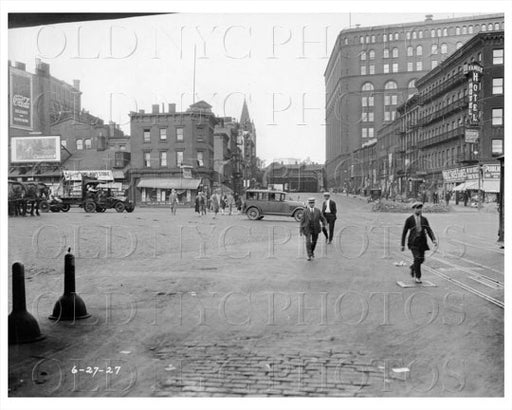 Looking East along Christopher St West Village Manhattan NYC 1927 Old Vintage Photos and Images