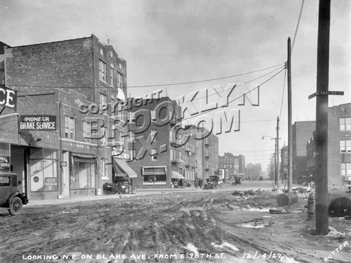 Looking east on Blake Avenue from East 98th Street, 1927 Old Vintage Photos and Images