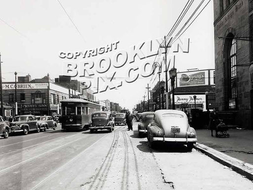Looking east on Church Avenue to Nostrand Avenue, 1948 Old Vintage Photos and Images