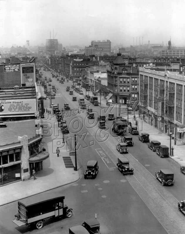 Looking north along Flatbush Avenue from Plaza Street West, 1928 Old Vintage Photos and Images