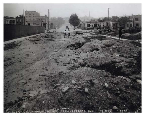 Looking south at Kingston Ave from Lefferts Ave 1923 - "pigtown" Old Vintage Photos and Images