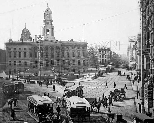Looking south from Court and Fulton Streets, 1880s Old Vintage Photos and Images