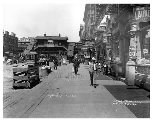 Looking up 6th Ave at 14th Street Train station Greenwich Village Manhattan, NY  1918 Old Vintage Photos and Images