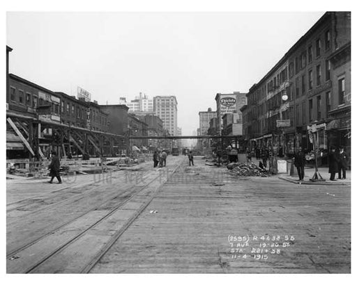 Looking up 7th Avenue between 19th & 20th Streets November 4th 1915 Old Vintage Photos and Images