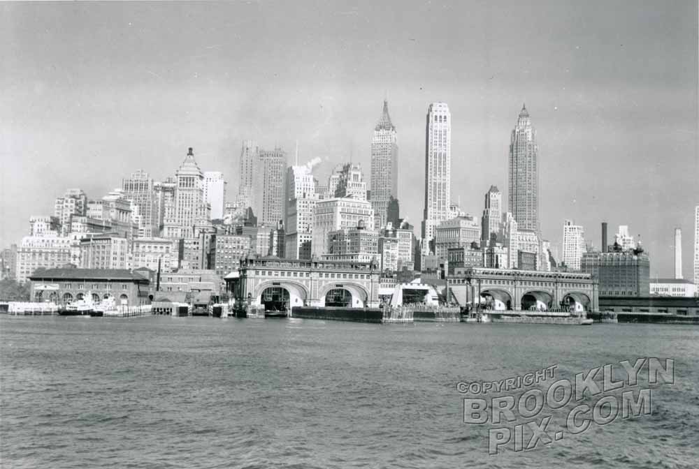Lower Manhattan in the '40s with old Staten Island Ferry house Old Vintage Photos and Images