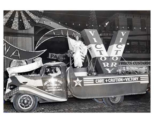 Luna Park coney island WWII Victory Float 1941 Brooklyn NY Old Vintage Photos and Images