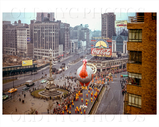 Macy's Thanksgiving Day Parade at Columbus Circle in Manhattan Old Vintage Photos and Images