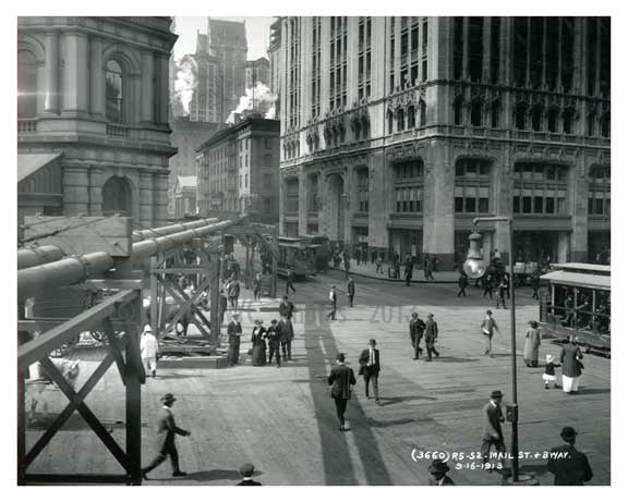 Mail Street & Broadway 1913 - Financial District Downtown Manhattan NYC A Old Vintage Photos and Images