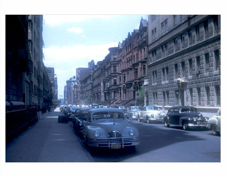 Classic Cars parked on a quiet street in mdtown Manhattan NY circa 1940 Old Vintage Photos and Images