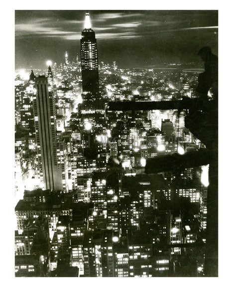 Manhattan  at night from the top of a skyscraper Old Vintage Photos and Images