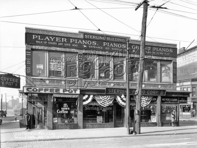 Manhattan Avenue at Bedford Avenue, looking west, 1928 Old Vintage Photos and Images