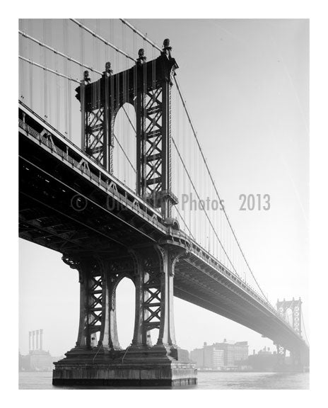 Manhattan Bridge 1979 -  from Manhattan shores Old Vintage Photos and Images