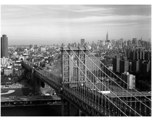 Manhattan Bridge - looking northwest - crossing the East River Old Vintage Photos and Images