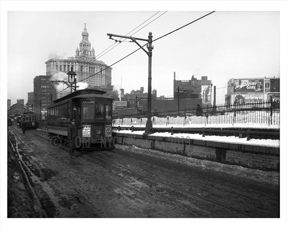 Manhattan Bridge & Municipal Bldg. 1920 Dumbo Brooklyn NY Old Vintage Photos and Images