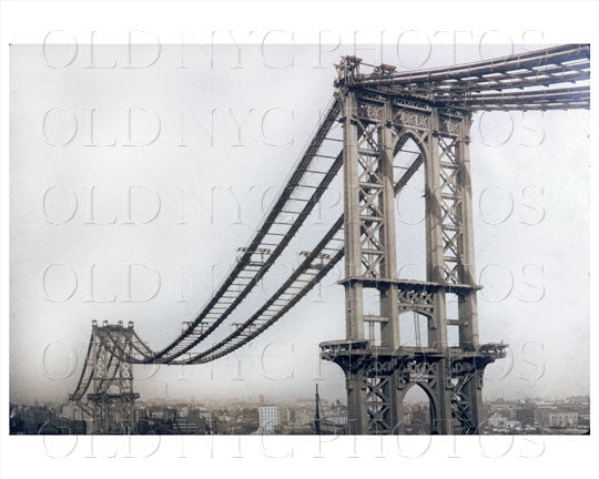 Manhattan Bridge under construction 1908 Old Vintage Photos and Images