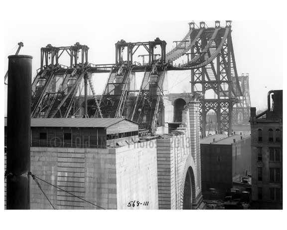 Manhattan Bridge  under construction 1908 - Brooklyn, NY A
