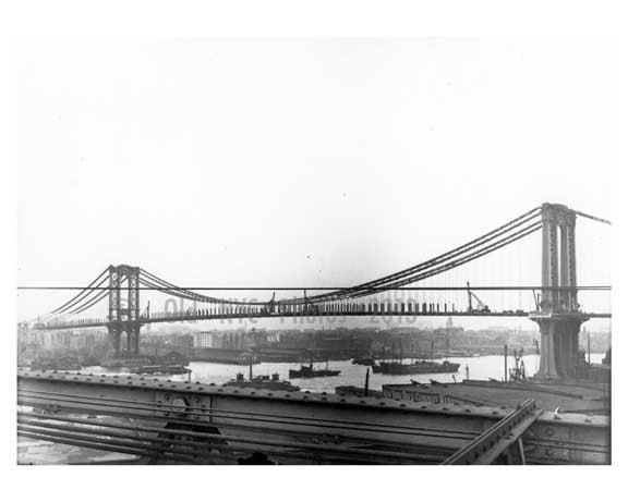 Manhattan Bridge  under construction 1908 - Brooklyn, NY