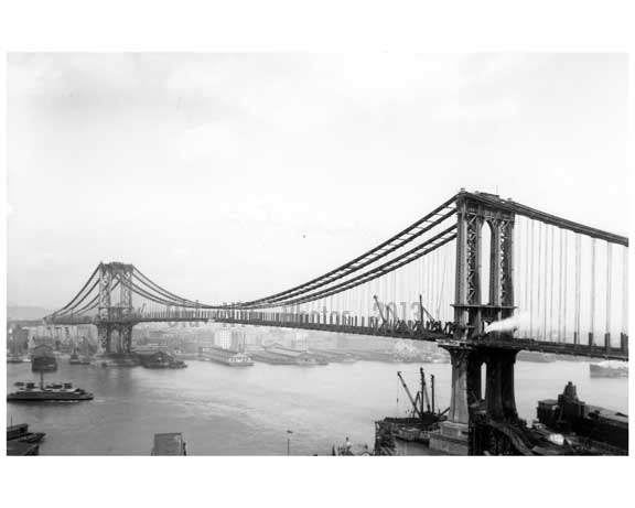 Manhattan Bridge under construction 1909 Old Vintage Photos and Images