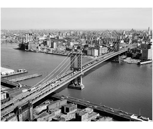 Manhattan Bridge  - view towards Brooklyn with Queens in the background to the left Old Vintage Photos and Images
