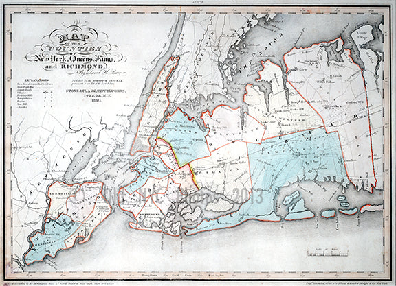 Map of Manhattan & the 5 boroughs Old Vintage Photos and Images