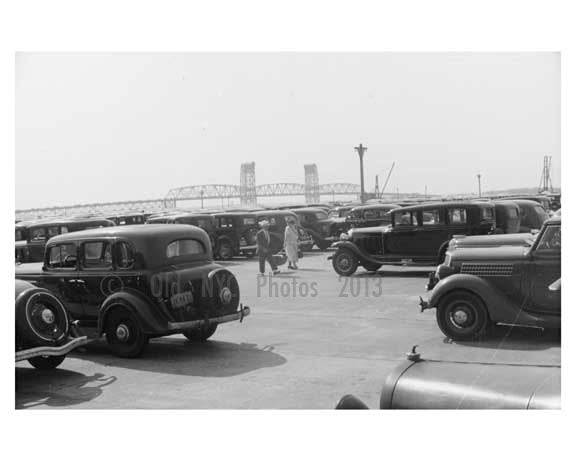 Marine Parkway Bridge -seen from the parking lot of Jacob Riis Park- 1938 Queens, NY Old Vintage Photos and Images