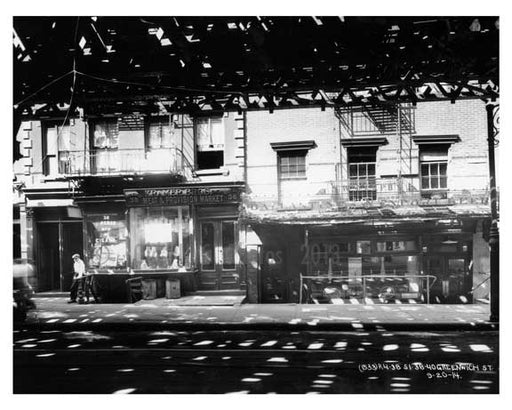 Meat Shop on  Greenwich Street - Greenwich Village - Manhattan  1914 Old Vintage Photos and Images