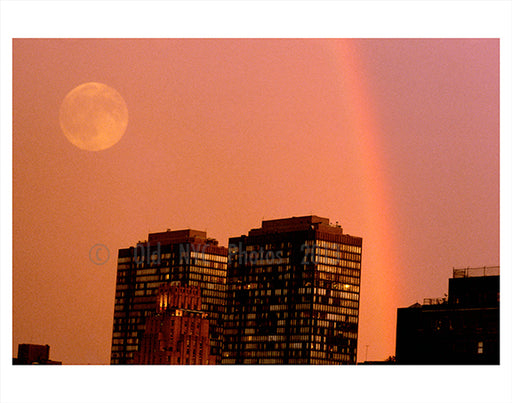 Moon rising over the city Old Vintage Photos and Images