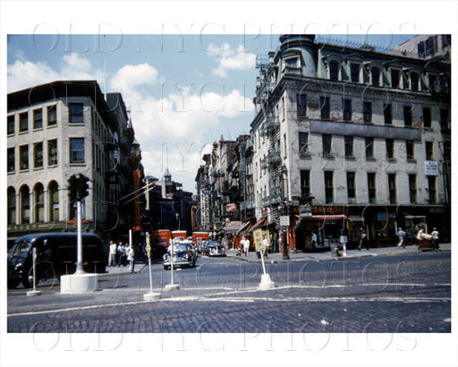 Mott Street from Chatham Square Chinatown 1956 Old Vintage Photos and Images