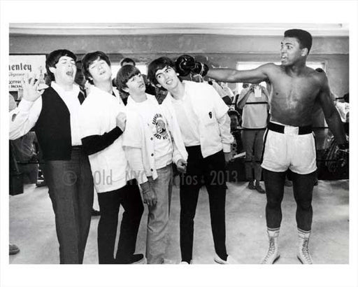 Muhammad Ali knocks out The Beatles early 1960s NYC Old Vintage Photos and Images