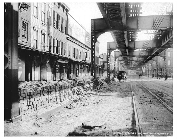 Myrtle Ave between Walworth & Sanford streets 1918 Old Vintage Photos and Images