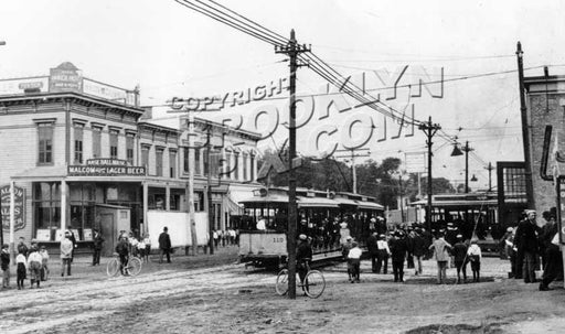 Nassau Electric Railroad Canarsie Depot during trolley strike of July 1899 Old Vintage Photos and Images