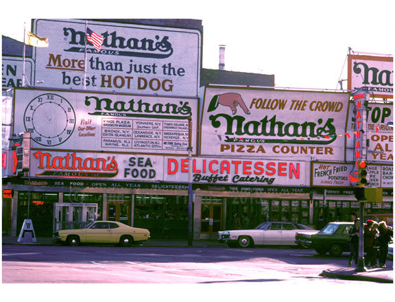 Nathans Famous Hotdogs at Coney Island Old Vintage Photos and Images