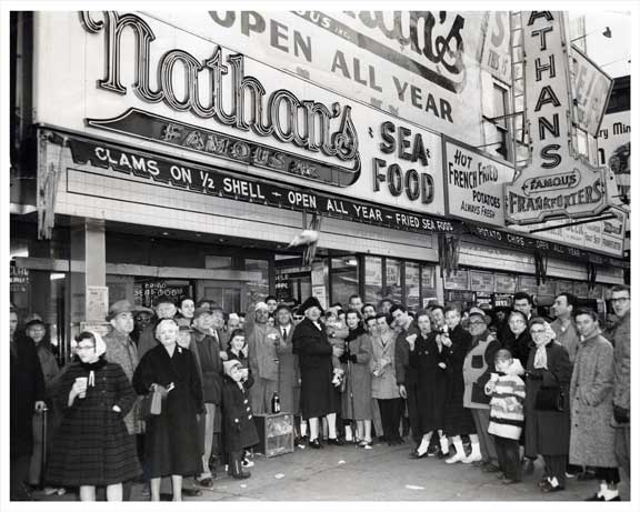 Nathans Nicker Bocker Beer - Coney Island Brooklyn NY 1950s Old Vintage Photos and Images