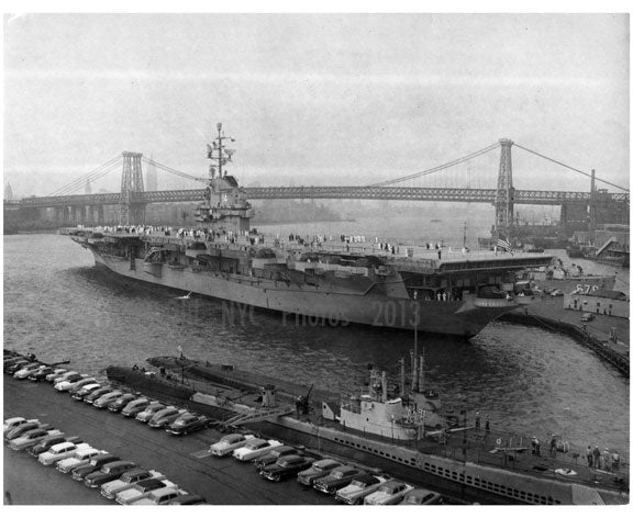 Navy Yard with Williamsburg Bridge in background Old Vintage Photos and Images