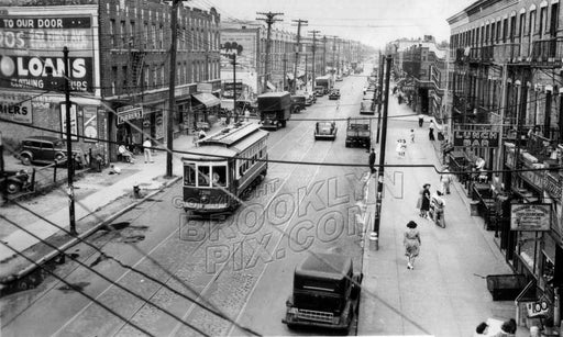 New Lots Avenue looking east from Canarsie elevated station. Photo by Alfred Siebel, 1939 Old Vintage Photos and Images