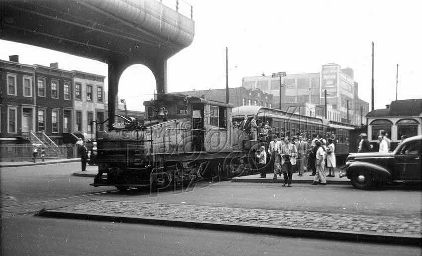 New York City South Brooklyn Railway pulling elevated trailers at Third Avenue, 1946 Old Vintage Photos and Images