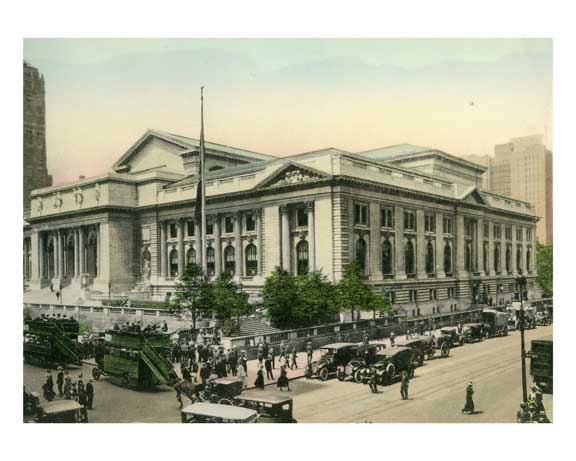 New York Public Library - 5th Avenue  & West 42nd Street - Midtown Manhattan Old Vintage Photos and Images