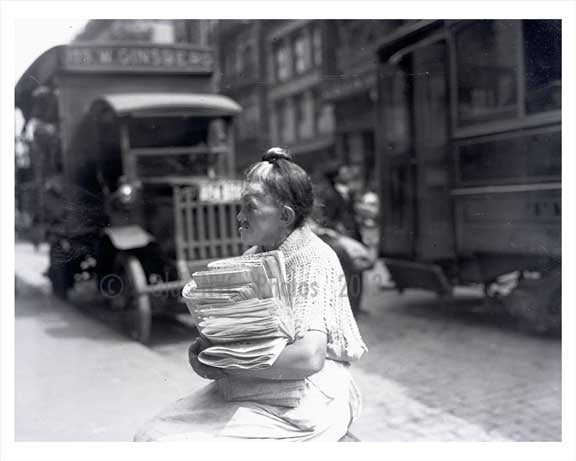 News paper "boy" in the Lower East Side 1915 NYC Old Vintage Photos and Images