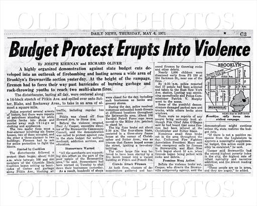 News Paper Violence Brooklyn 1971 Old Vintage Photos and Images