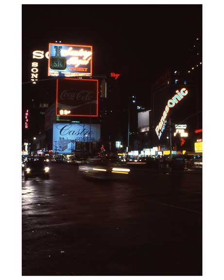 Night Time view  in 1970s Times Square 2X Old Vintage Photos and Images