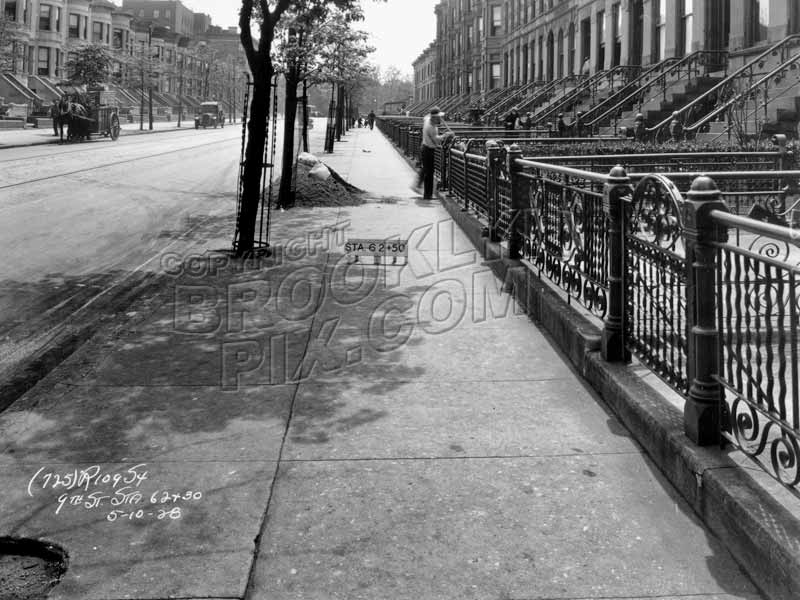 Ninth Street looking southeast toward Prospect Park West, 1928 Old Vintage Photos and Images