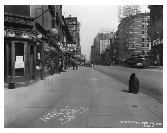 Northwest corner of 38th Street & Broadway - Midtown Manhattan - NY 1914 A Old Vintage Photos and Images