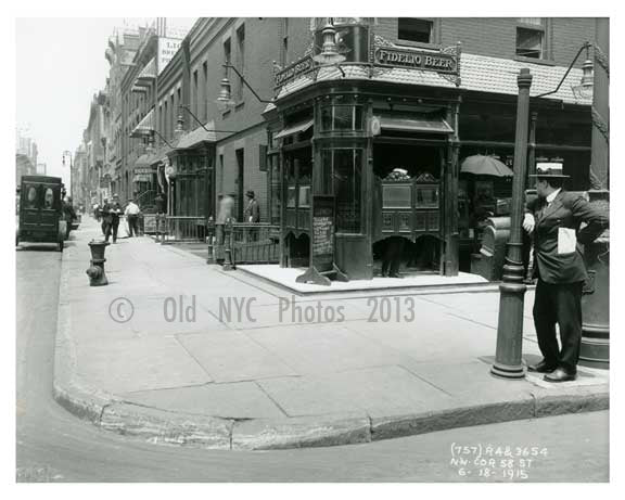 Northwest Corner of 58th Street & 7th Avenue - Midtown Manhattan 1915 Old Vintage Photos and Images