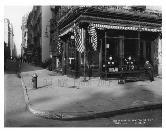Northwest Corner of 59th Street & Park Avenue -  Midtown Manhattan 1914 A Old Vintage Photos and Images