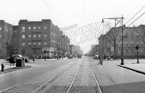 Nostrand Avenue, looking south to Linden Boulevard, 1943 Old Vintage Photos and Images