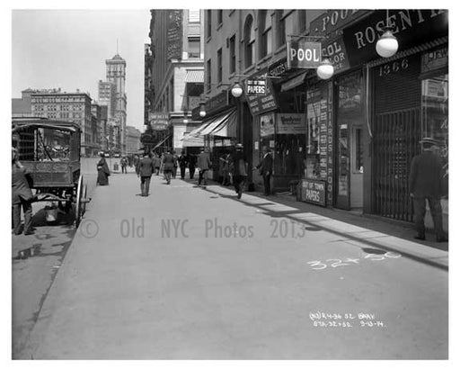 On Broadway looking in the distance at the Times Bldg - Midtown Manhattan - NY 1914 B Old Vintage Photos and Images