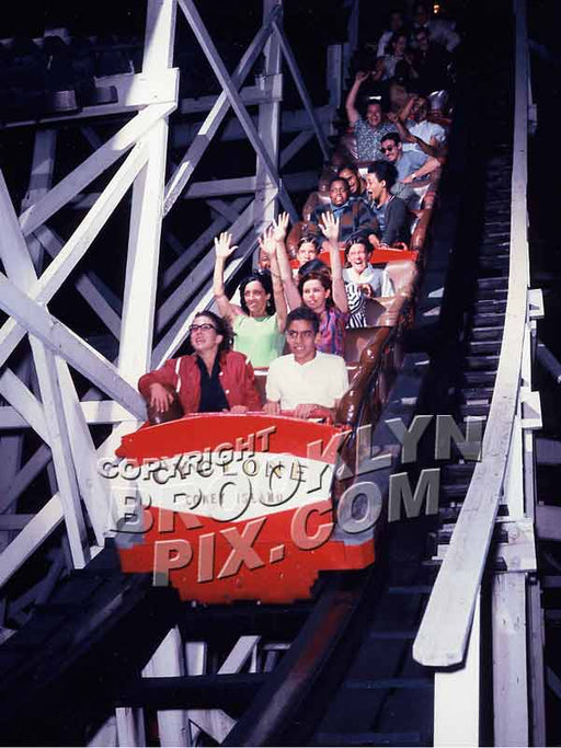 On the Cyclone, Coney's last great coaster, still running and world famous Old Vintage Photos and Images